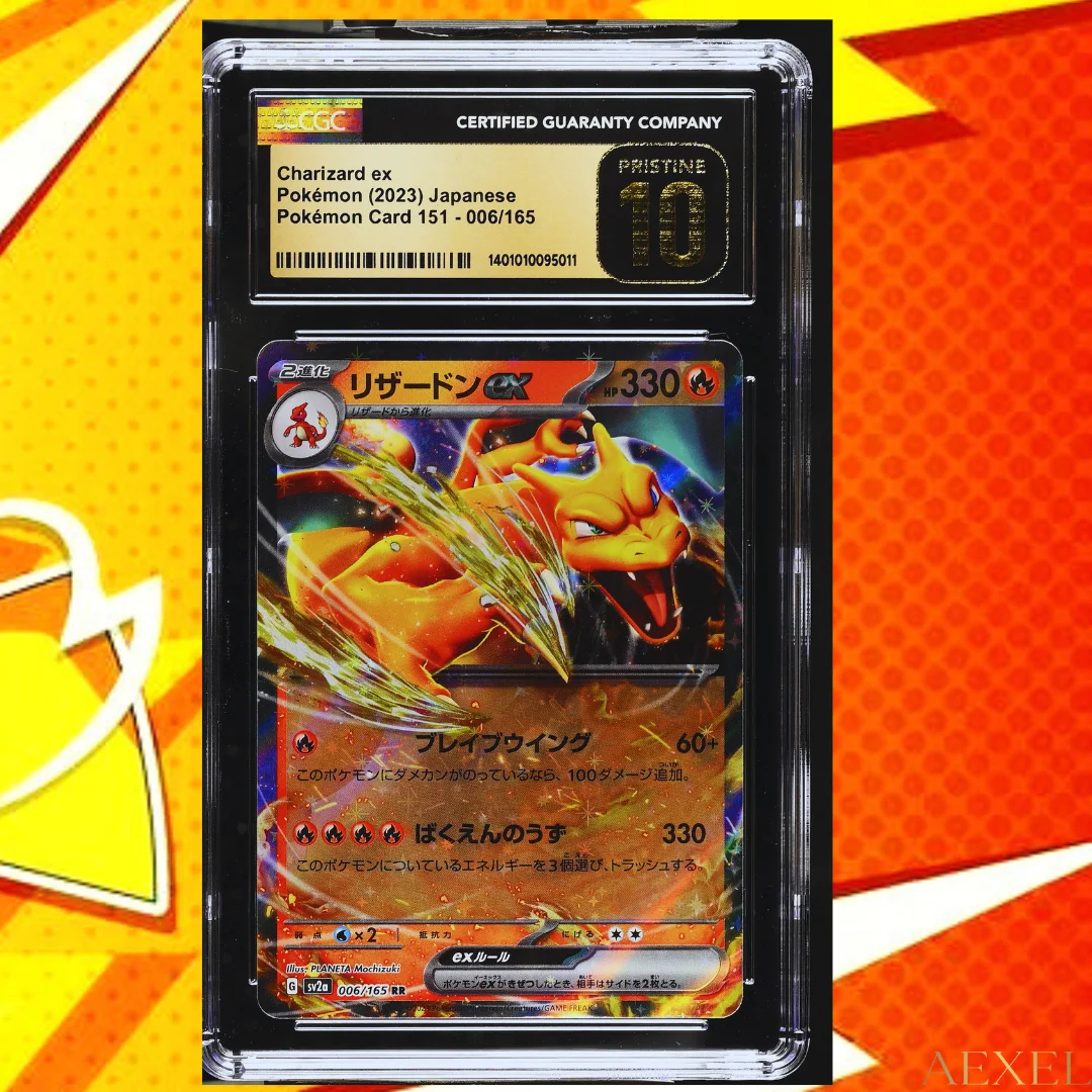 2023 Pokémon Charizard ex – Pokémon Card 151 sv2a, Pristine 10 (CGC) Card #006/165 – Japanese