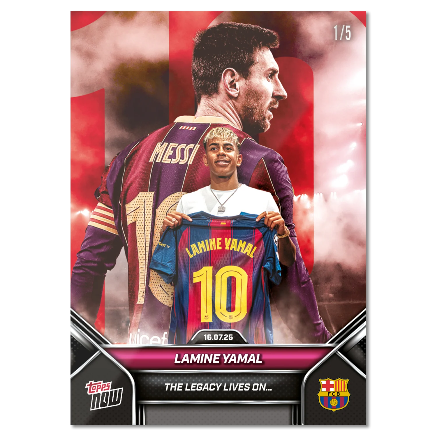 Lamine Yamal - 2025 FC Barcelona Topps NOW® - Card 2 - LOOK FOR DUAL AUTO (PACK OF 1)