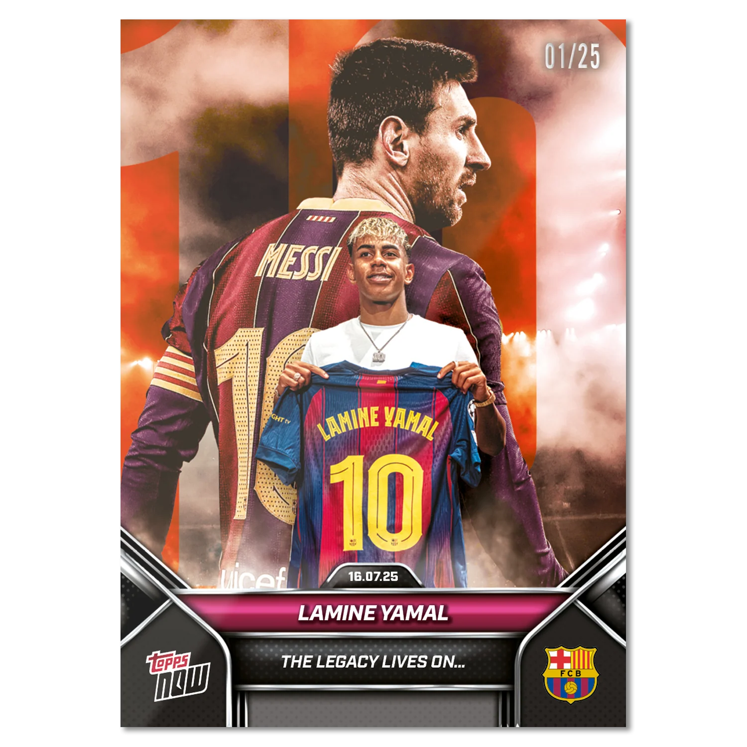 Lamine Yamal - 2025 FC Barcelona Topps NOW® - Card 2 - LOOK FOR DUAL AUTO (PACK OF 1)