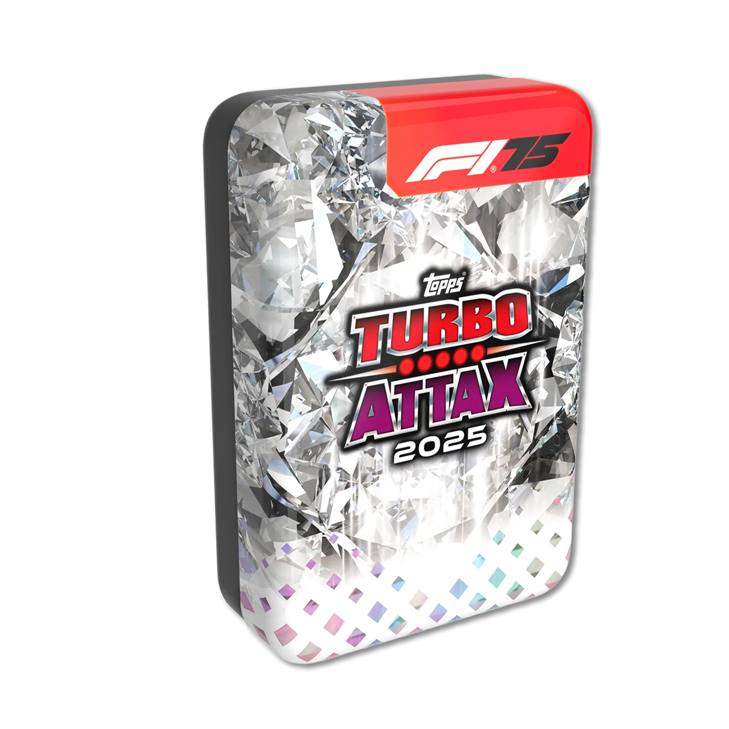 Topps Turbo Attax Formula 1® 2025 - Diamond Edition Mega Tin - contains 66 cards including 6 LE's and 5 exclusive cards.