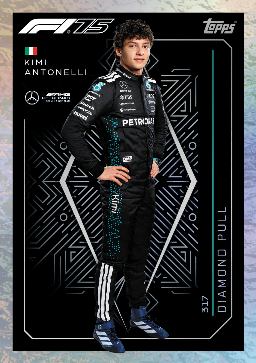 Topps Turbo Attax Formula 1® 2025 - Diamond Edition Mega Tin - contains 66 cards including 6 LE's and 5 exclusive cards.